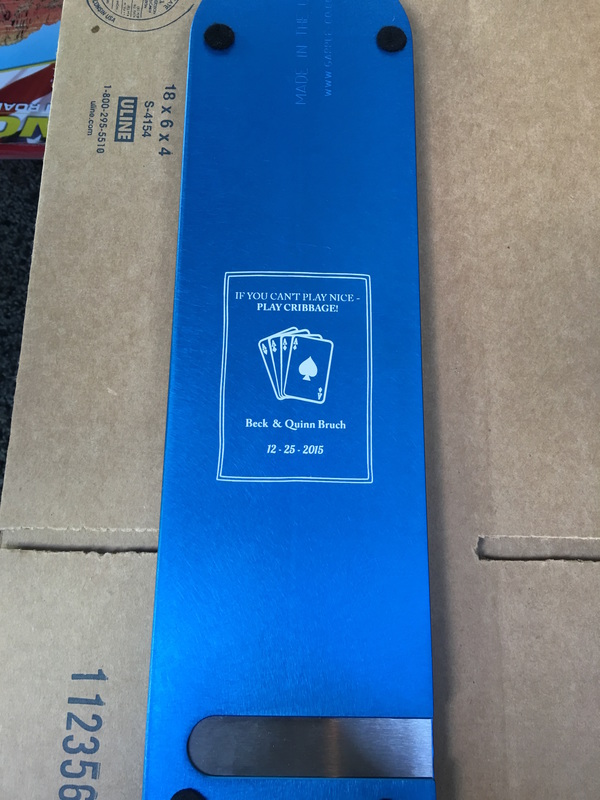 Blue Custom Cribbage Board 